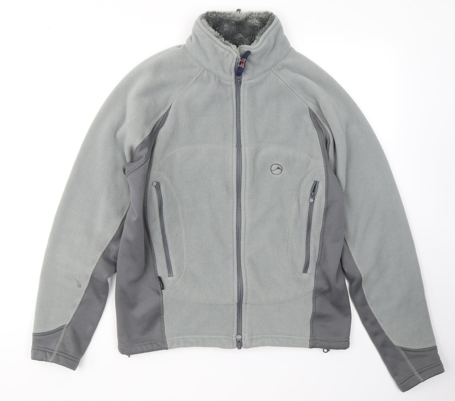 Montane Mens Grey  Polyester Full Zip Sweatshirt Size S   - Fleece Lined