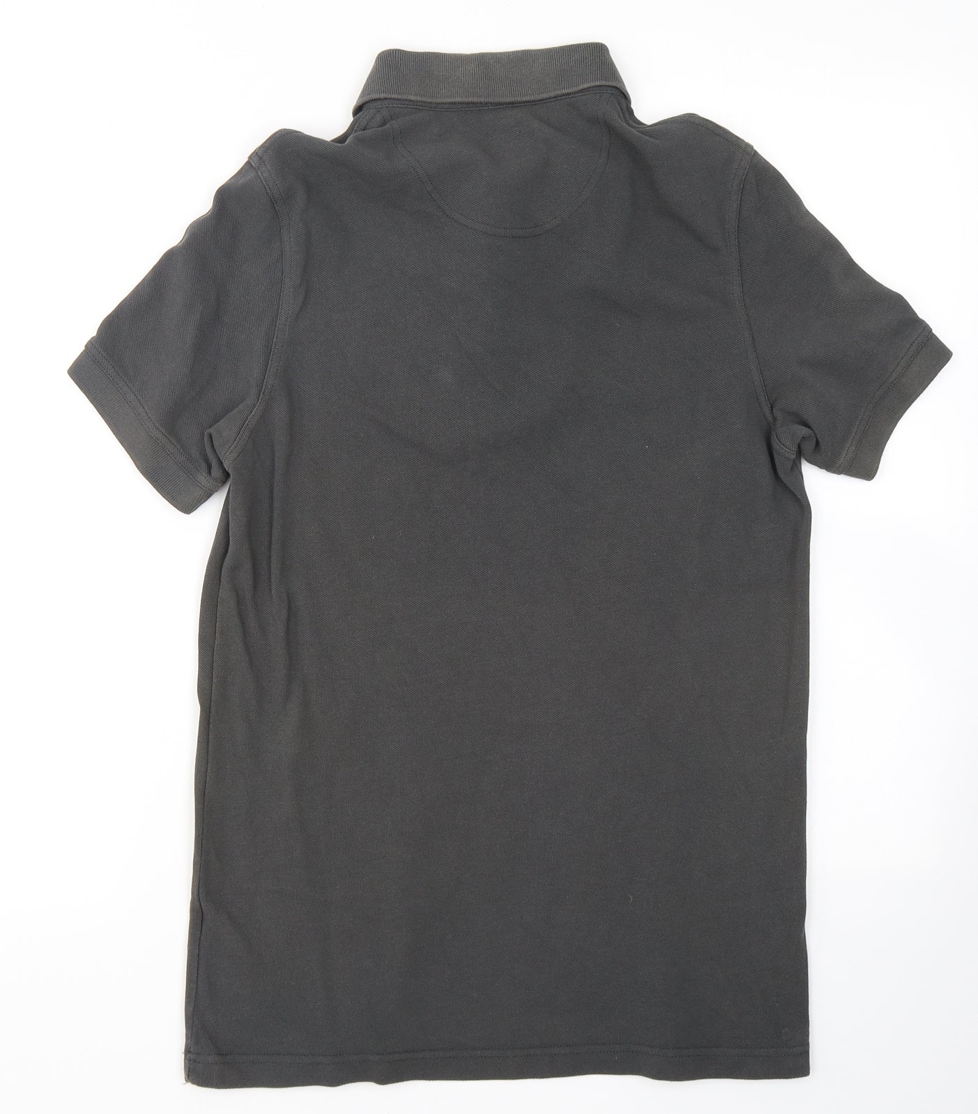 Barbour Mens Grey  Cotton  Polo Size S Collared Button