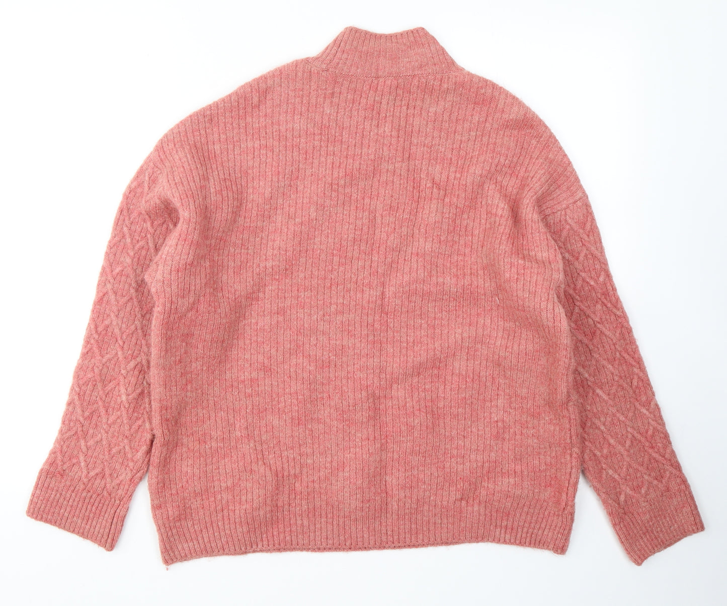 George Womens Pink Mock Neck  Acrylic Pullover Jumper Size M