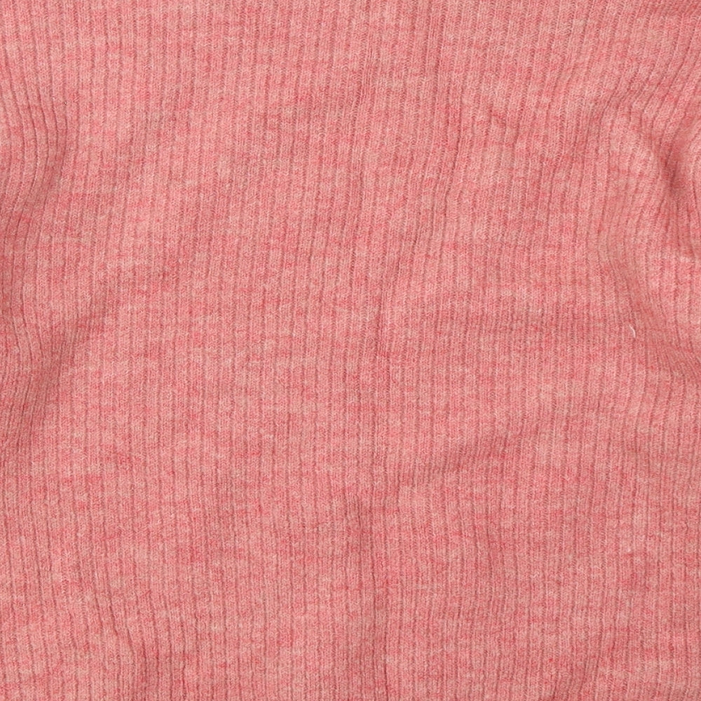 George Womens Pink Mock Neck  Acrylic Pullover Jumper Size M
