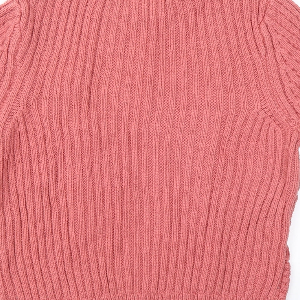 M&S Collection Womens Pink  Cotton Basic T-Shirt Size 12 Crew Neck