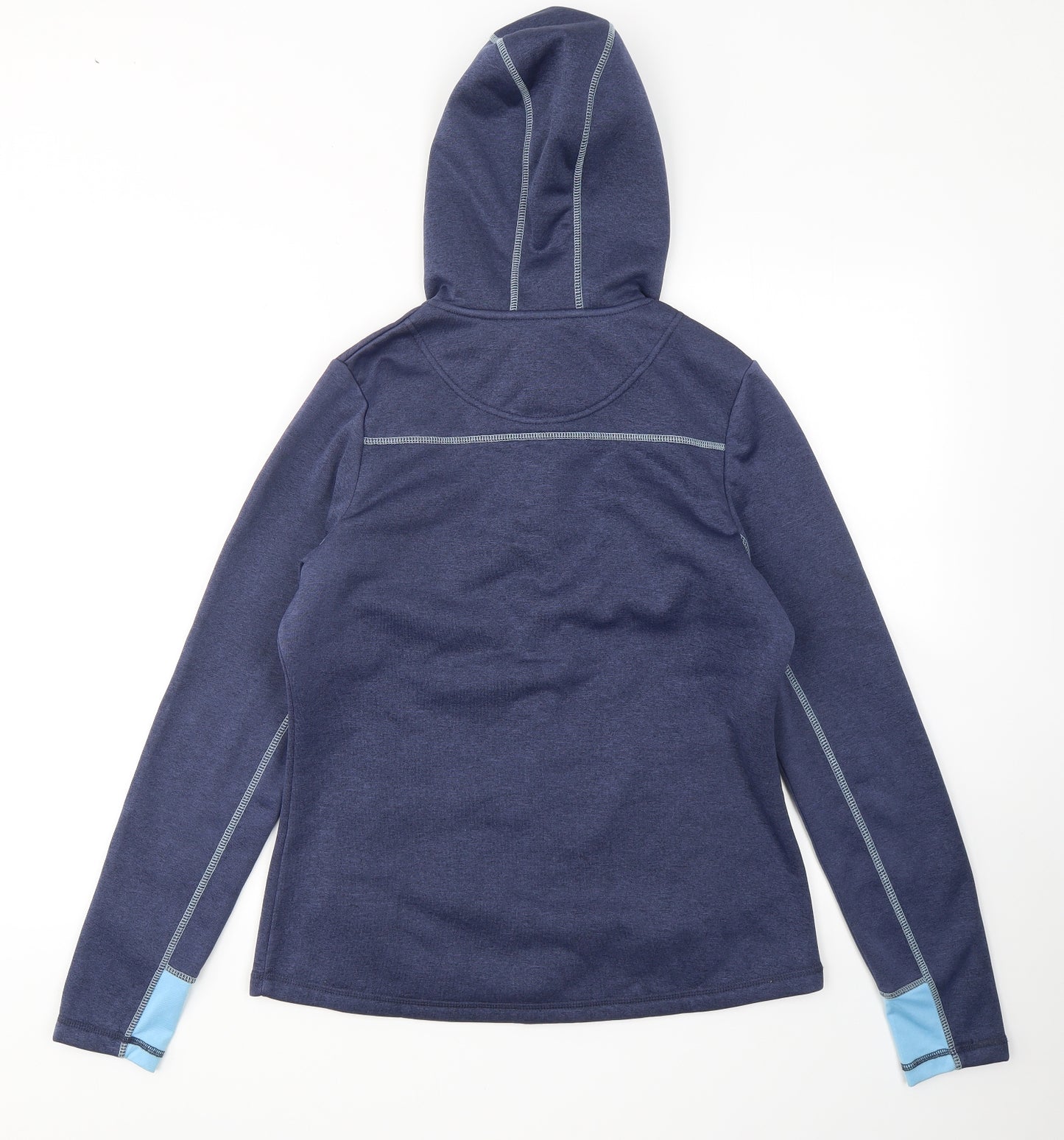 Equestrian Womens Blue Colourblock Polyester Full Zip Hoodie Size S  Zip - Fleece Lined