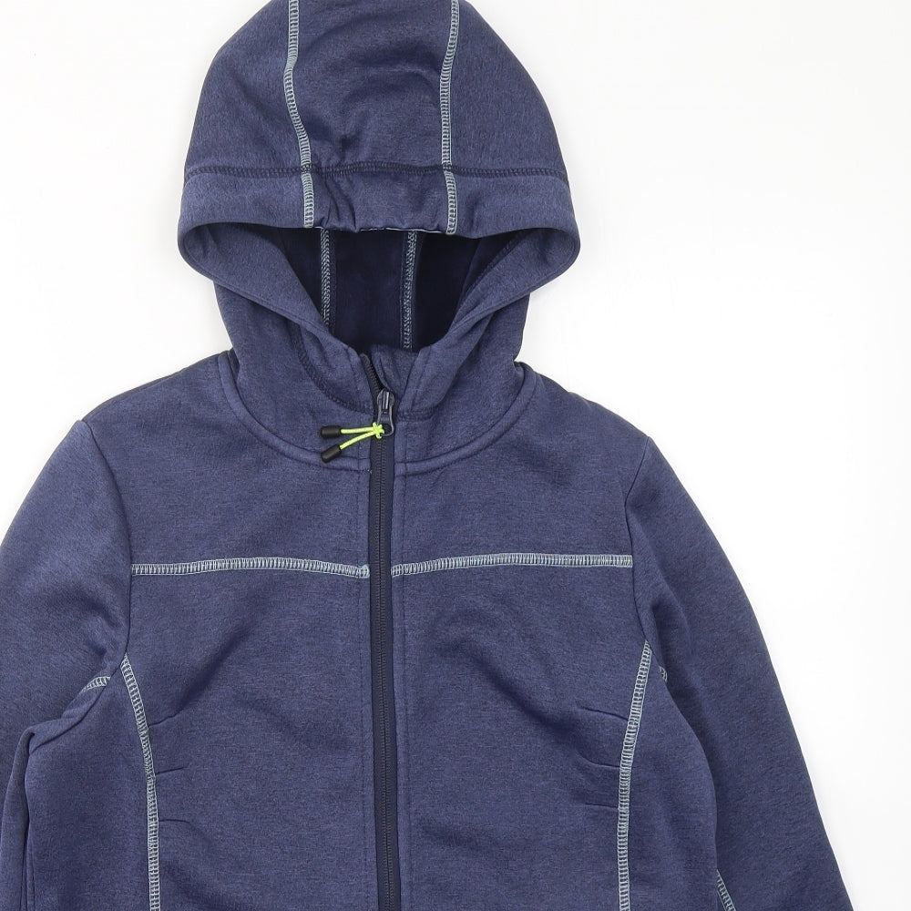 Equestrian Womens Blue Colourblock Polyester Full Zip Hoodie Size S  Zip - Fleece Lined