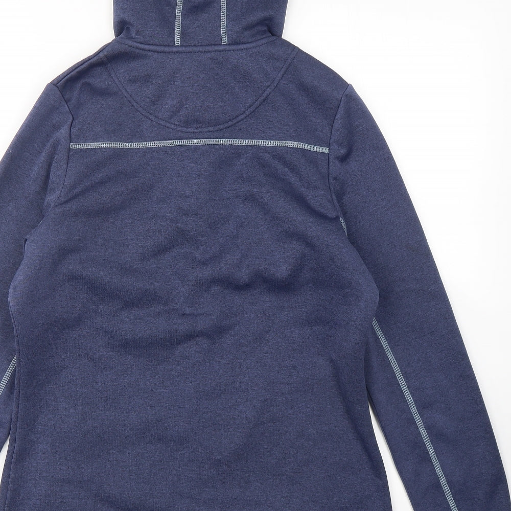 Equestrian Womens Blue Colourblock Polyester Full Zip Hoodie Size S  Zip - Fleece Lined