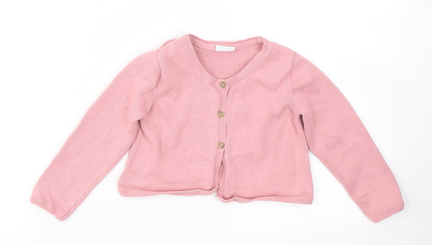 NEXT Girls Pink  Cotton Cardigan Jumper Size 18-24 Months  Button