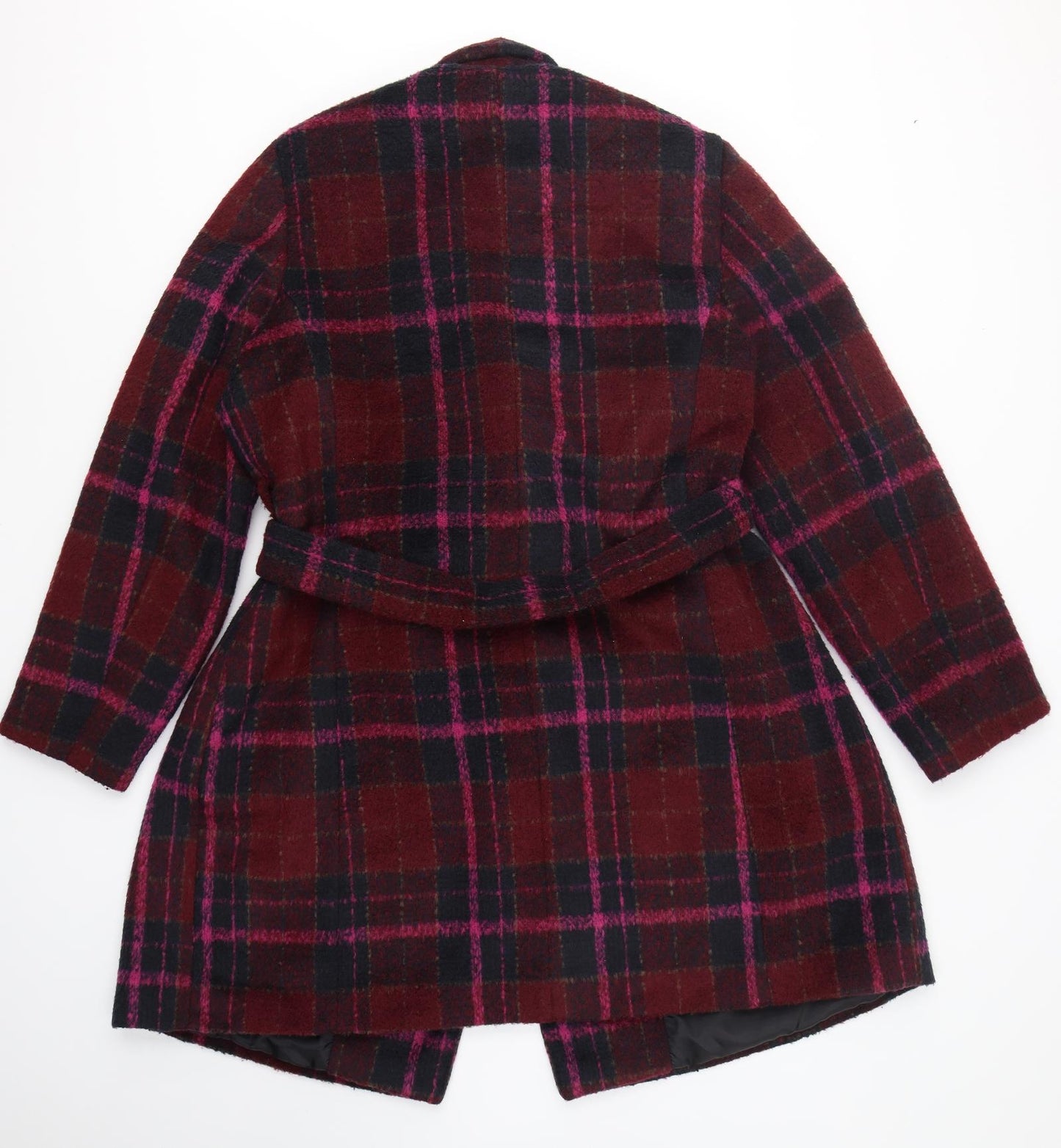 NEXT Mens Red Plaid  Overcoat Coat Size 2XL  Snap