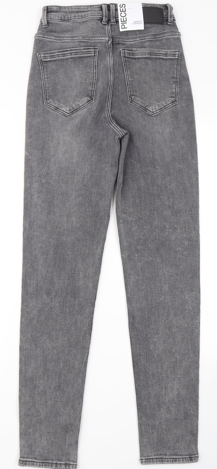 Pieces Womens Grey  Cotton Skinny Jeans Size S L30 in Slim Button