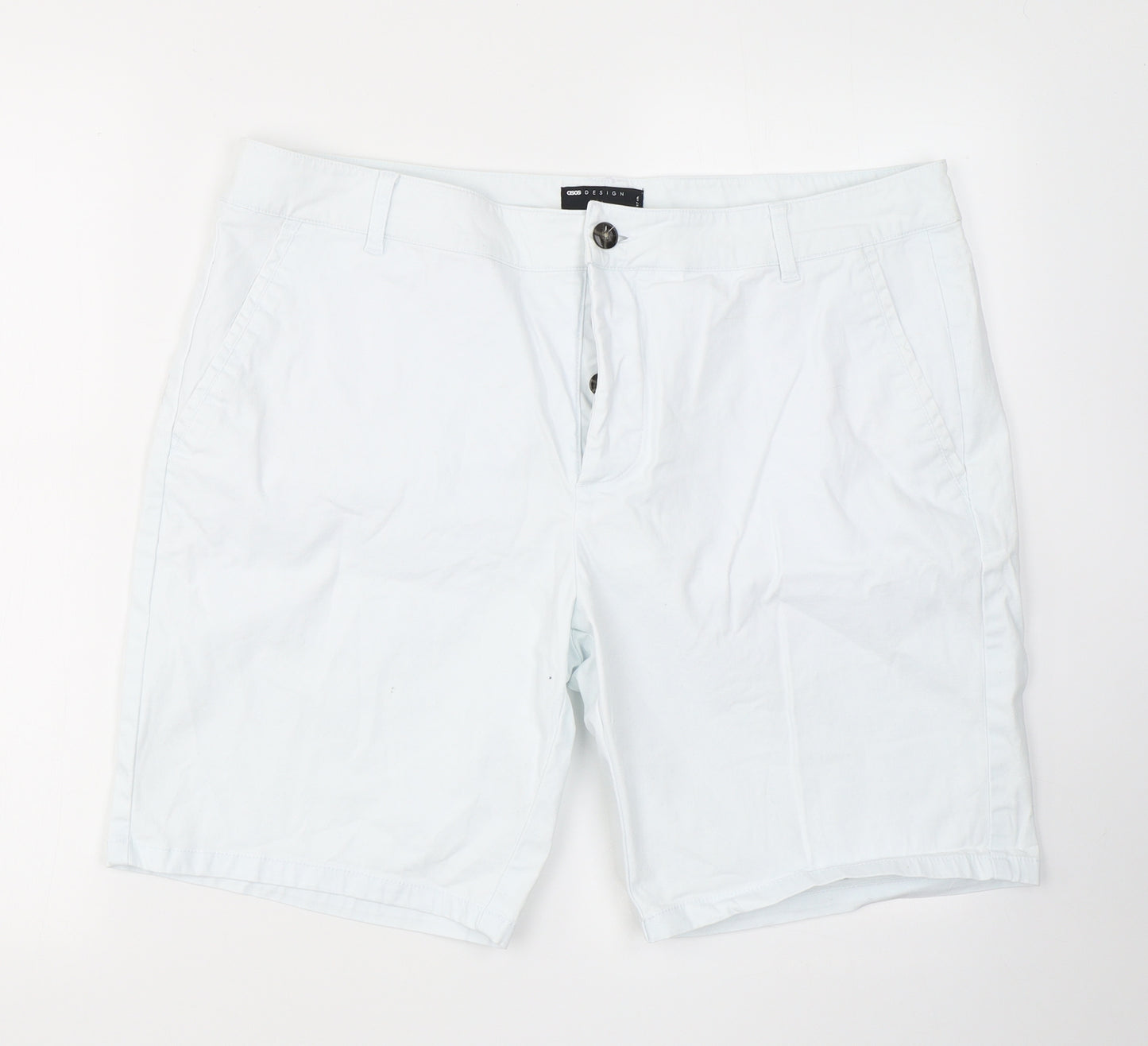 ASOS Mens White  Cotton Chino Shorts Size 38 in L7 in Regular Button