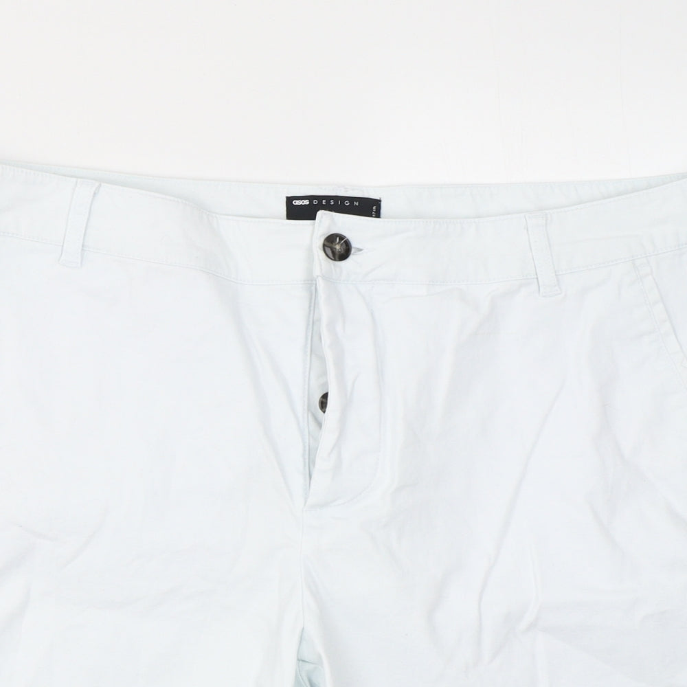 ASOS Mens White  Cotton Chino Shorts Size 38 in L7 in Regular Button