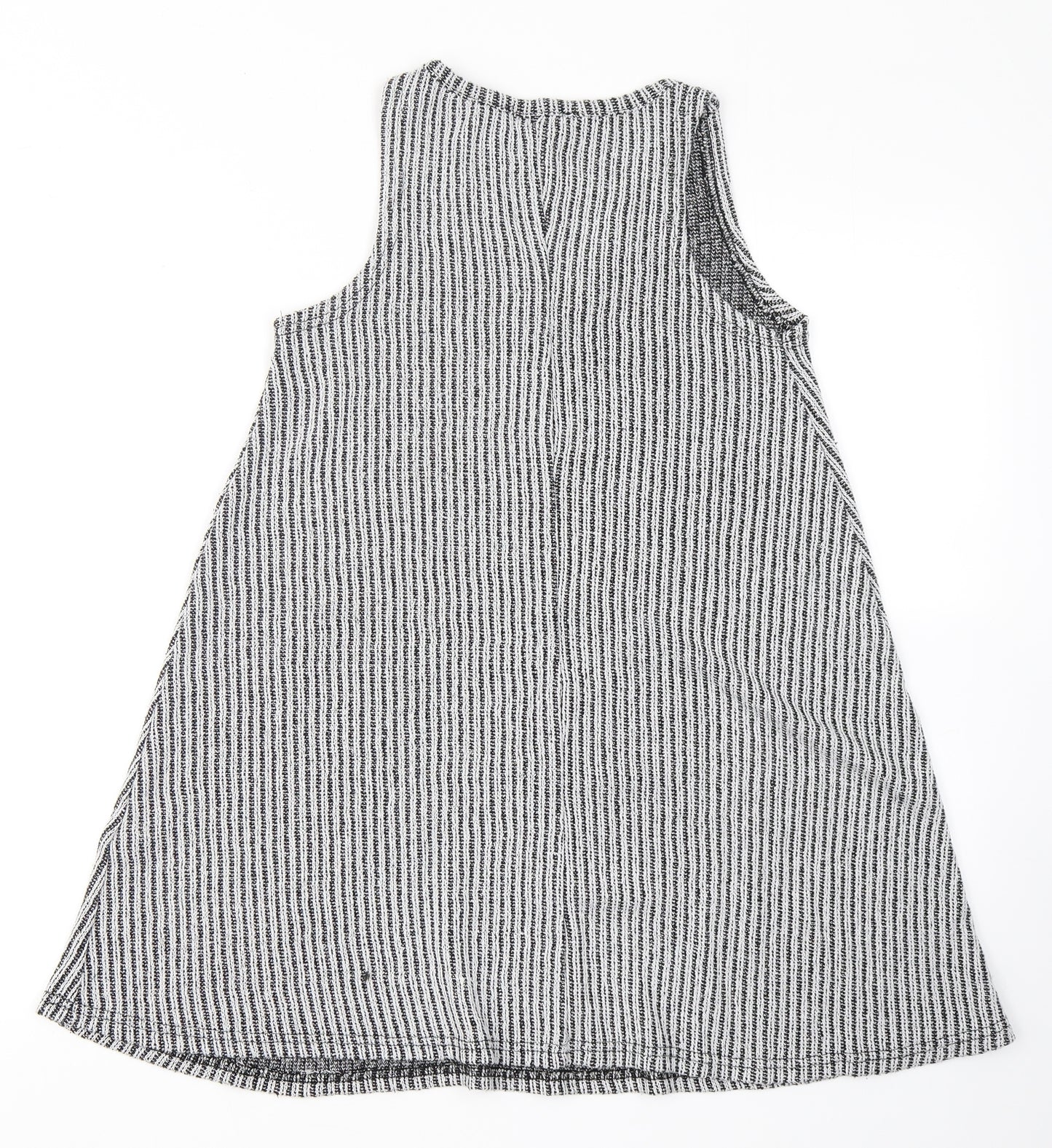 Atmosphere Womens Grey Striped Polyester Sheath  Size 8  Round Neck