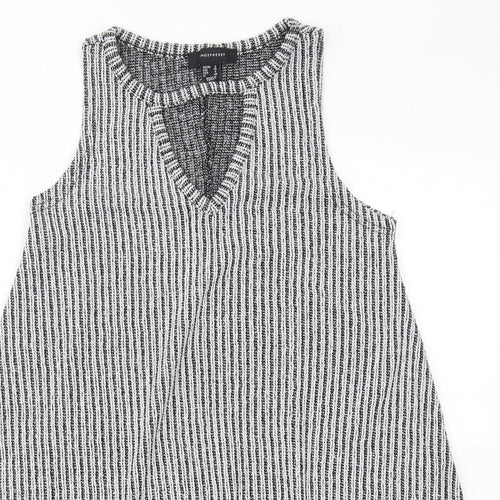 Atmosphere Womens Grey Striped Polyester Sheath  Size 8  Round Neck