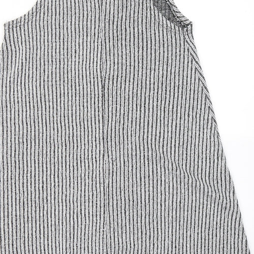 Atmosphere Womens Grey Striped Polyester Sheath  Size 8  Round Neck