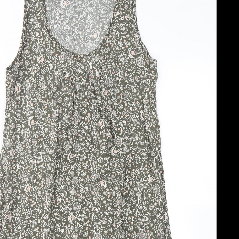 Apricot Womens Green Floral Viscose Shift  Size 8  Round Neck