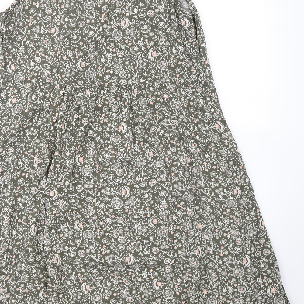 Apricot Womens Green Floral Viscose Shift  Size 8  Round Neck