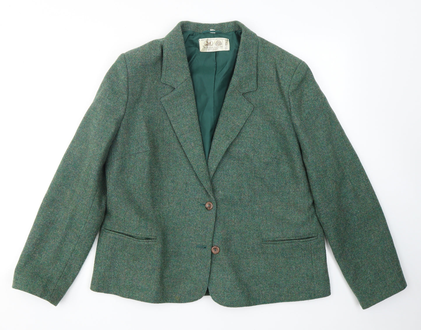 The Edinburgh Woollen Mill Womens Green  Wool Jacket Blazer Size 18