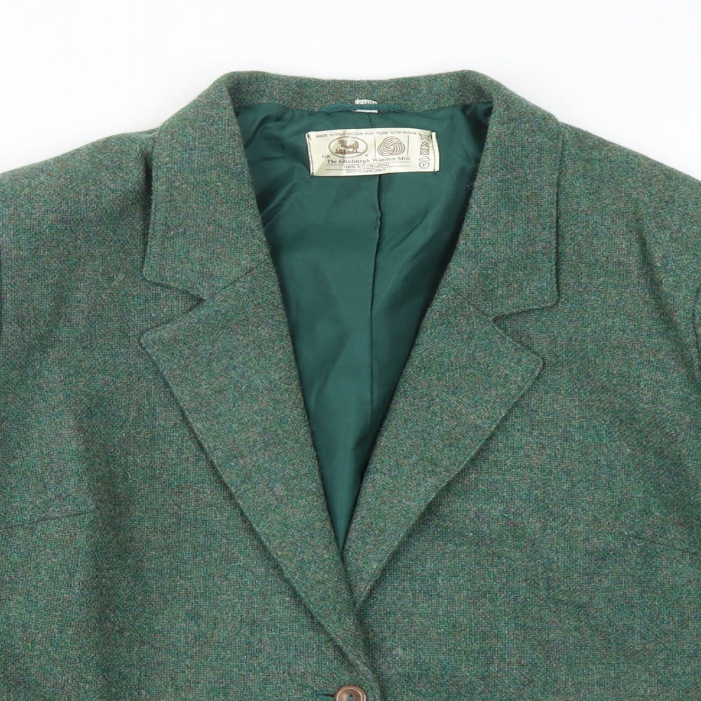 The Edinburgh Woollen Mill Womens Green  Wool Jacket Blazer Size 18