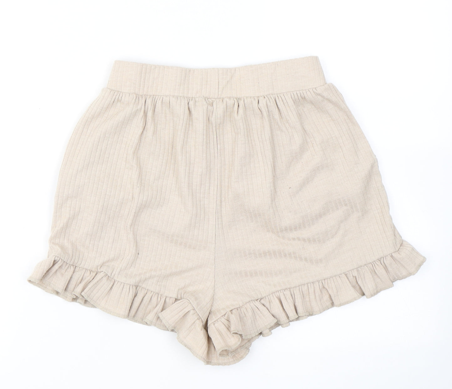Missguided Womens Beige  Polyester Sweat Shorts Size 10  Regular