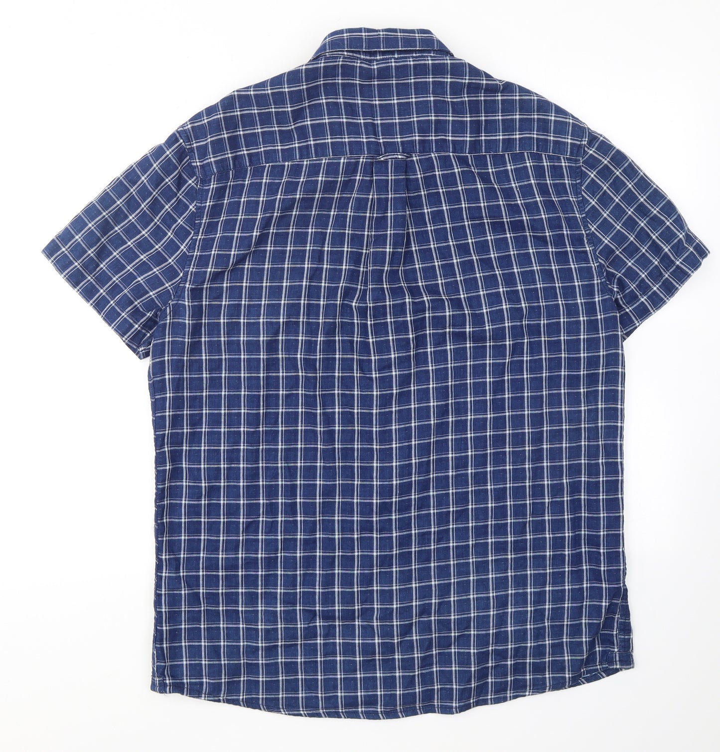 Burton Mens Blue Check Cotton  Button-Up Size L Collared Button - Chest Pocket
