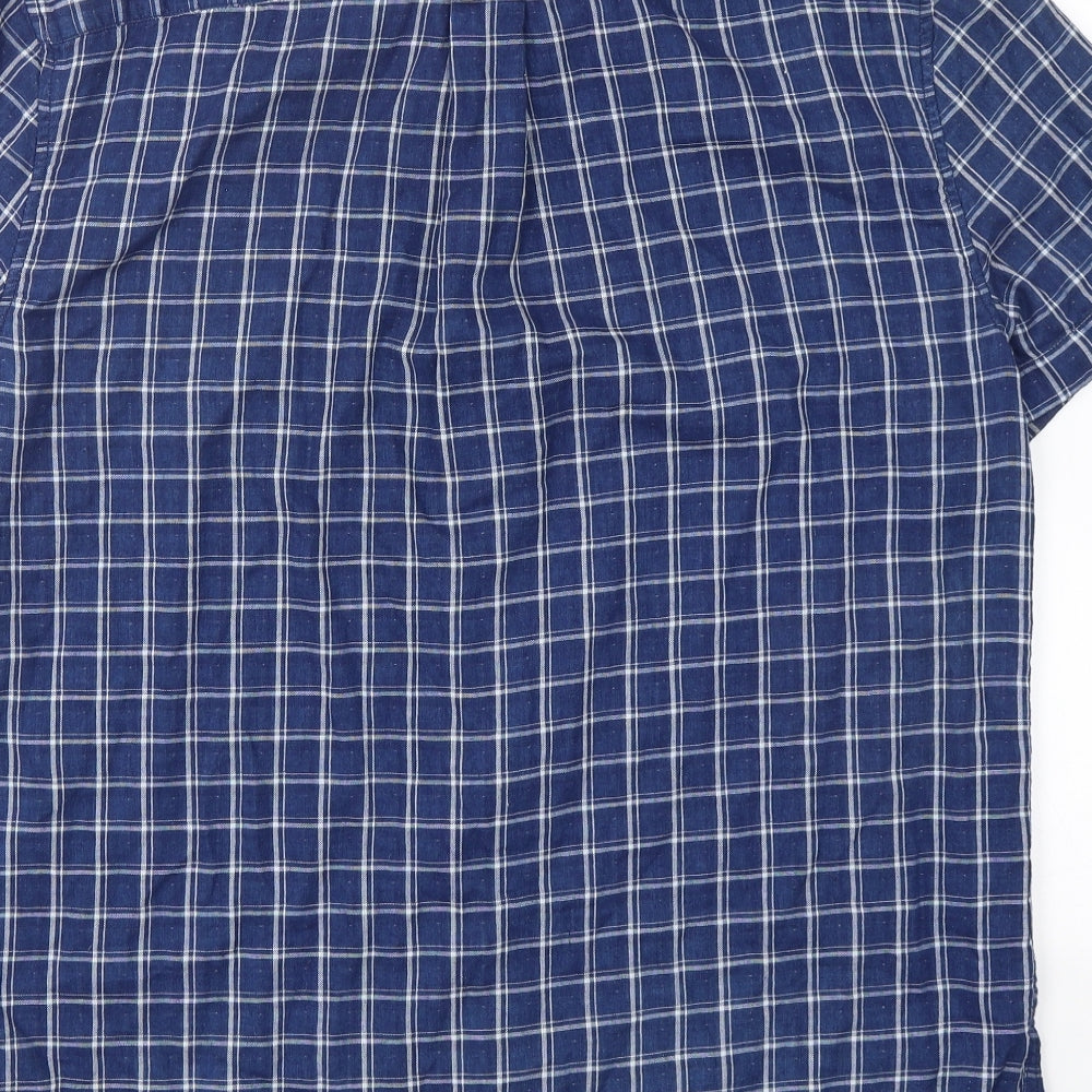 Burton Mens Blue Check Cotton  Button-Up Size L Collared Button - Chest Pocket