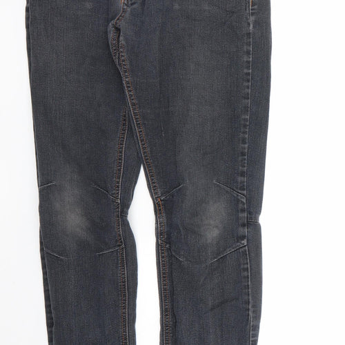 chickster Womens Black  Cotton Straight Jeans Size 12 L27 in Regular