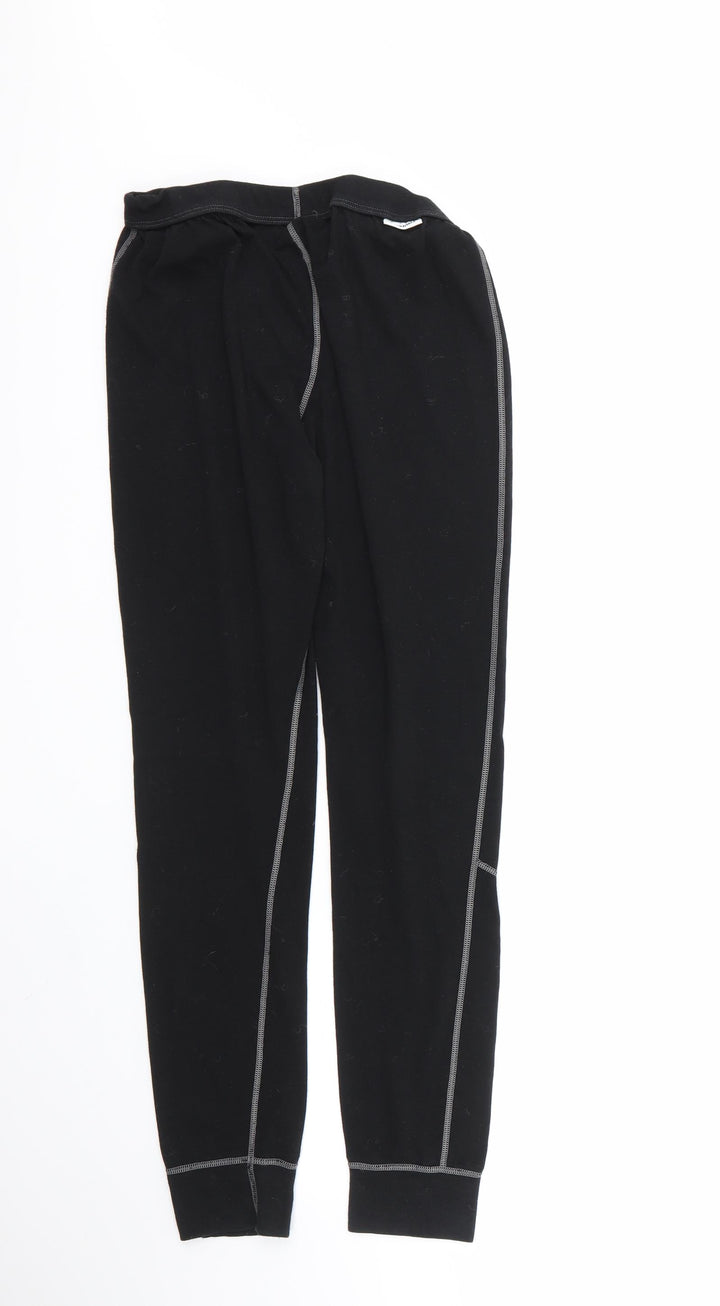 fristads Womens Black Geometric 100% Polyester Cropped Leggings Size M L27 in