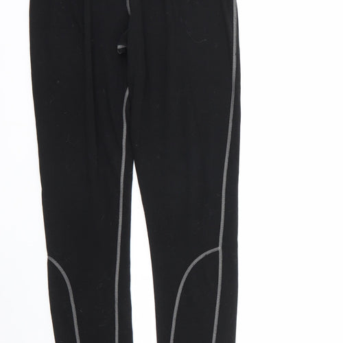 fristads Womens Black Geometric 100% Polyester Cropped Leggings Size M L27 in