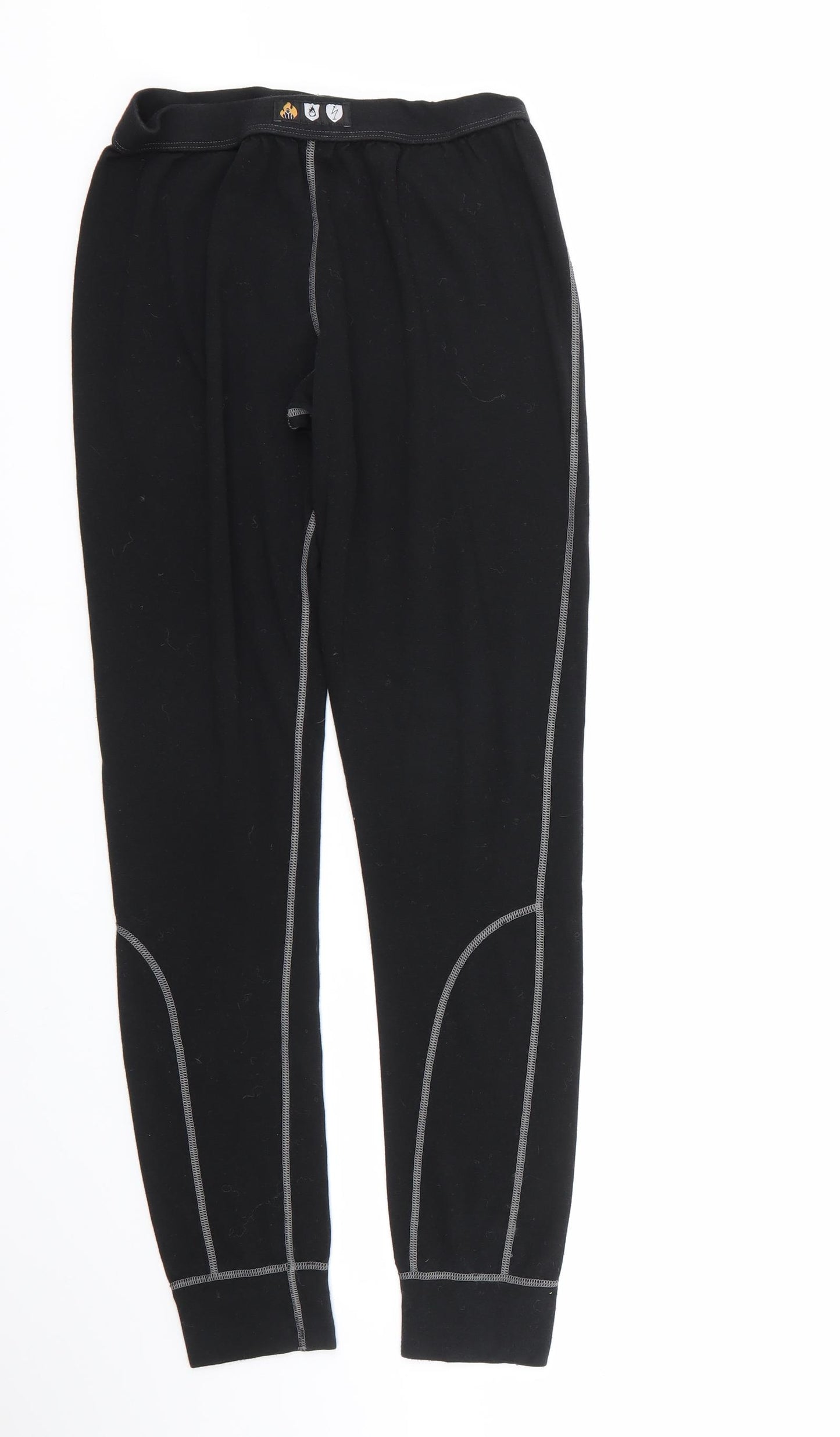 fristads Womens Black Geometric 100% Polyester Cropped Leggings Size M L27 in