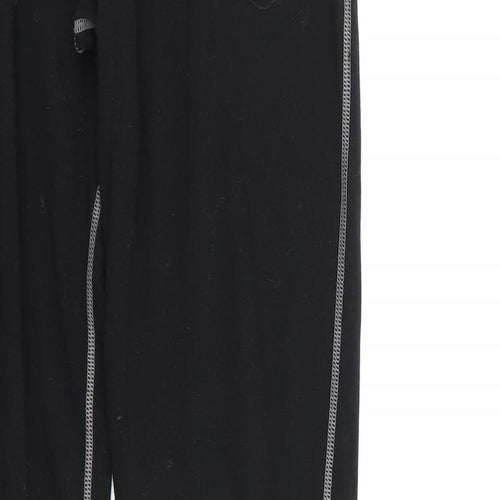 fristads Womens Black Geometric 100% Polyester Cropped Leggings Size M L27 in
