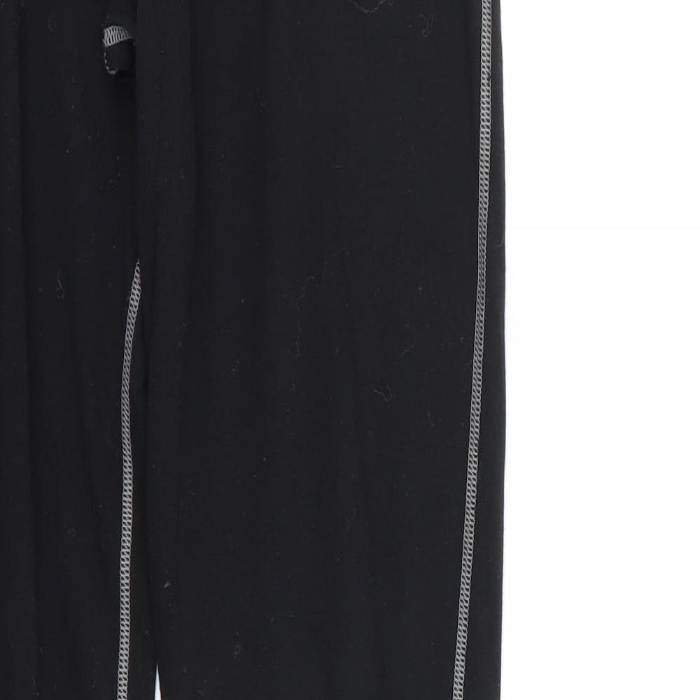 fristads Womens Black Geometric 100% Polyester Cropped Leggings Size M L27 in