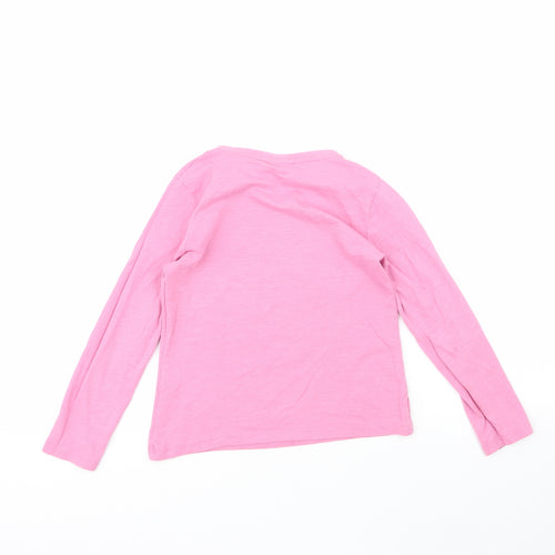 Matalan Girls Pink  100% Cotton Basic T-Shirt Size 7 Years Round Neck