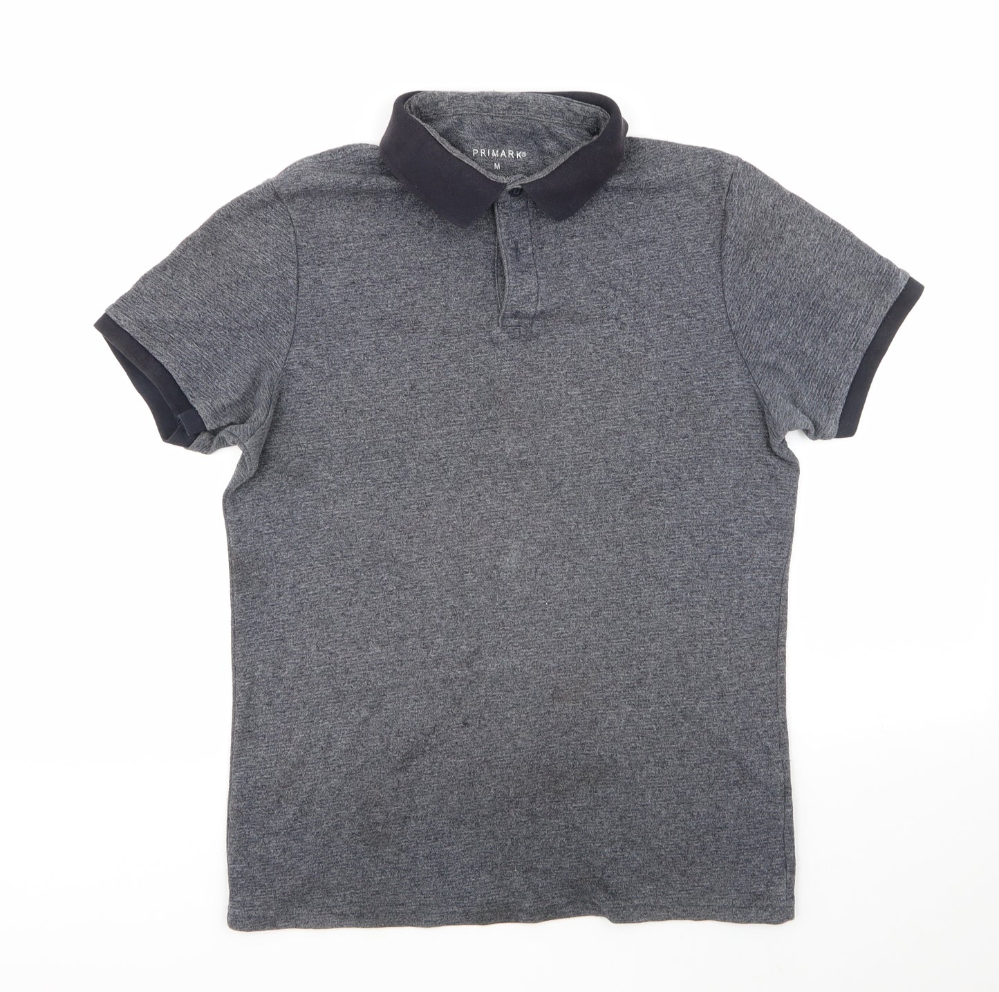 Primark Mens Grey  Cotton  Polo Size M Collared