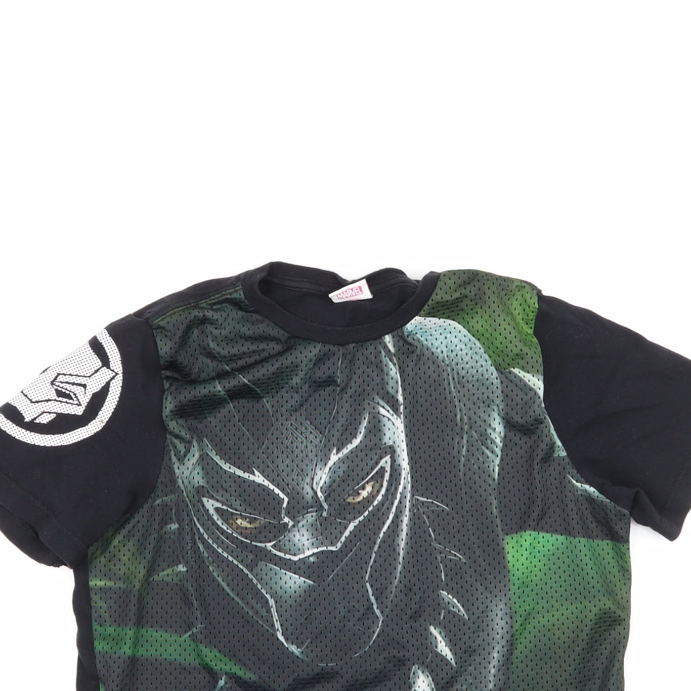 Black Panther Boys Multicoloured Geometric Cotton Basic T-Shirt Size 12-13 Years Round Neck