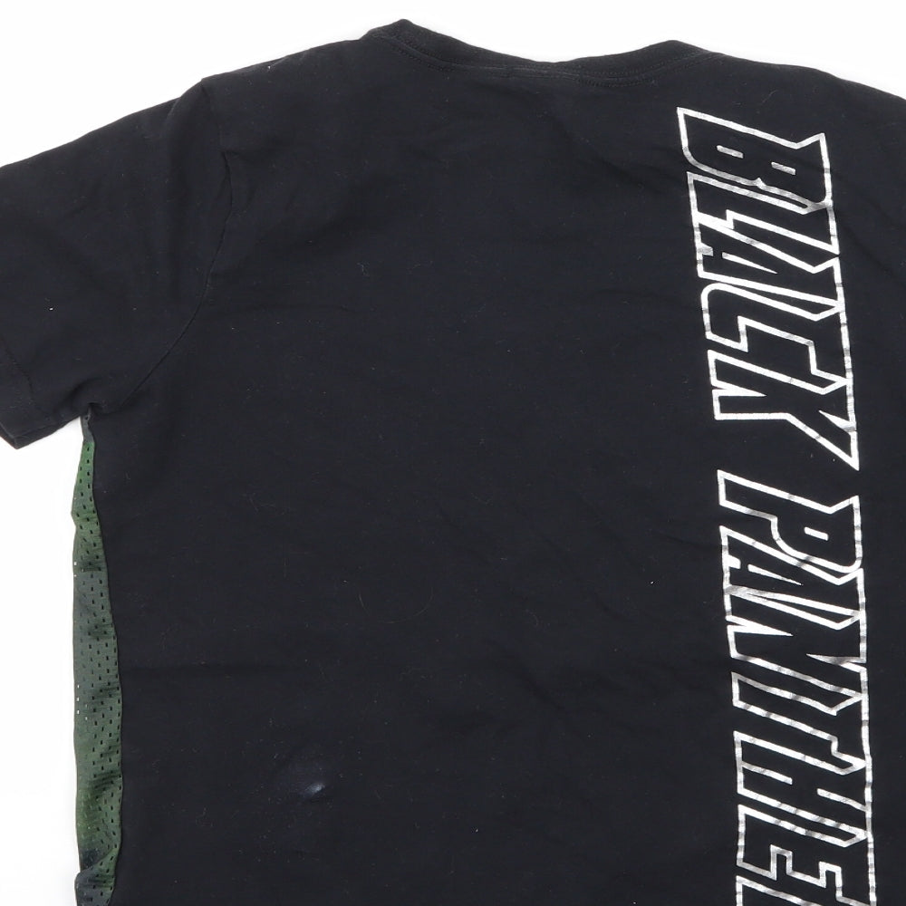 Black Panther Boys Multicoloured Geometric Cotton Basic T-Shirt Size 12-13 Years Round Neck