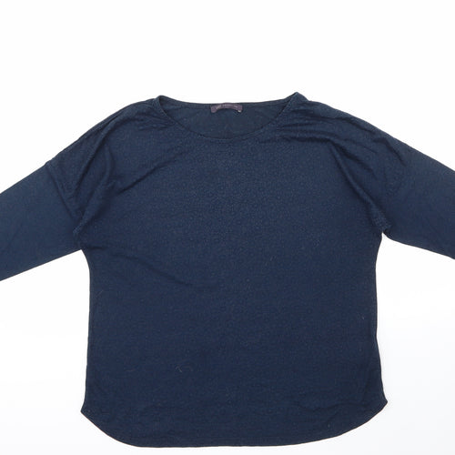 Marks and Spencer Womens Blue Round Neck  Polyester Pullover Jumper Size 14