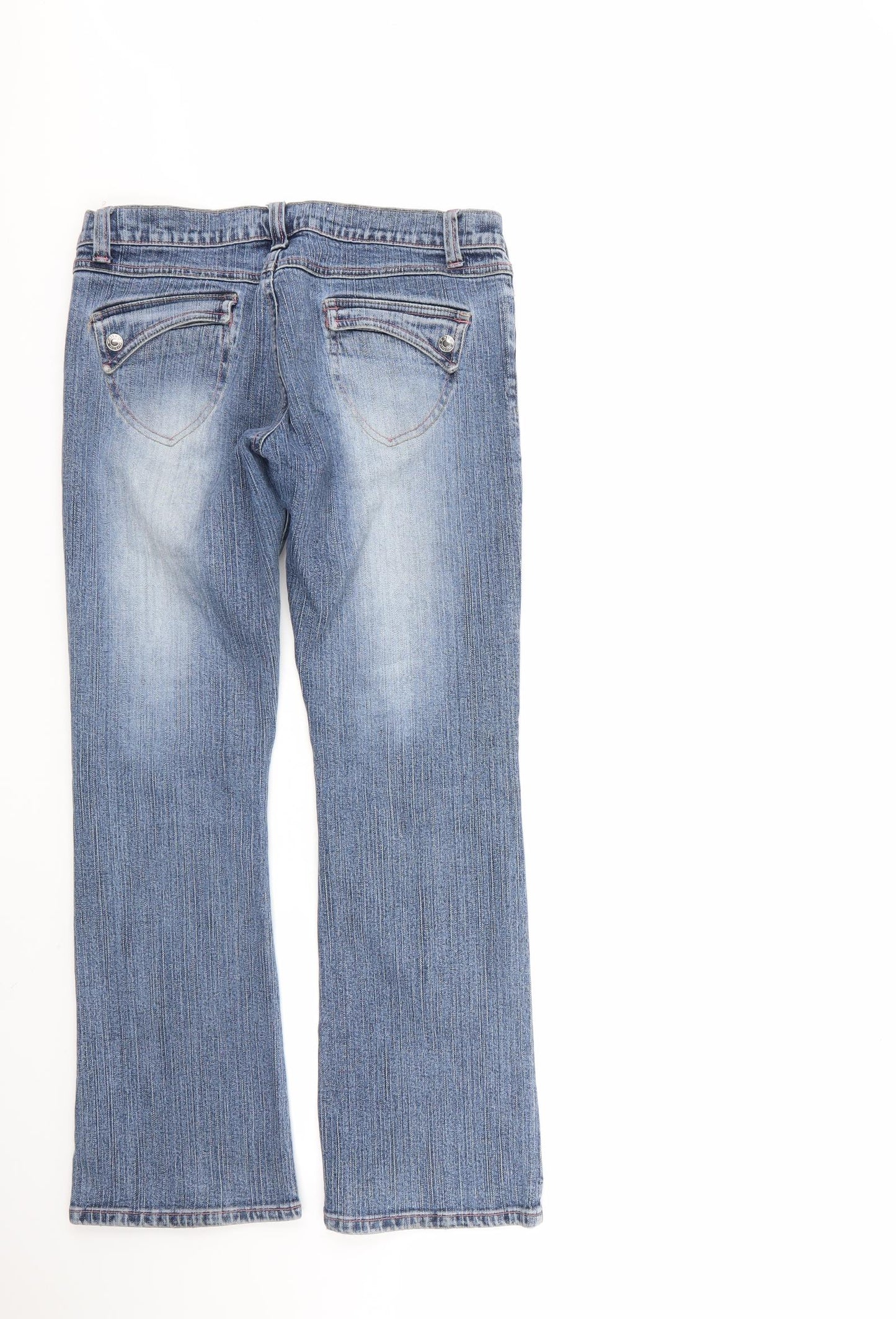 Miss Selfridge Womens Blue  Cotton Straight Jeans Size 10 L27 in Regular