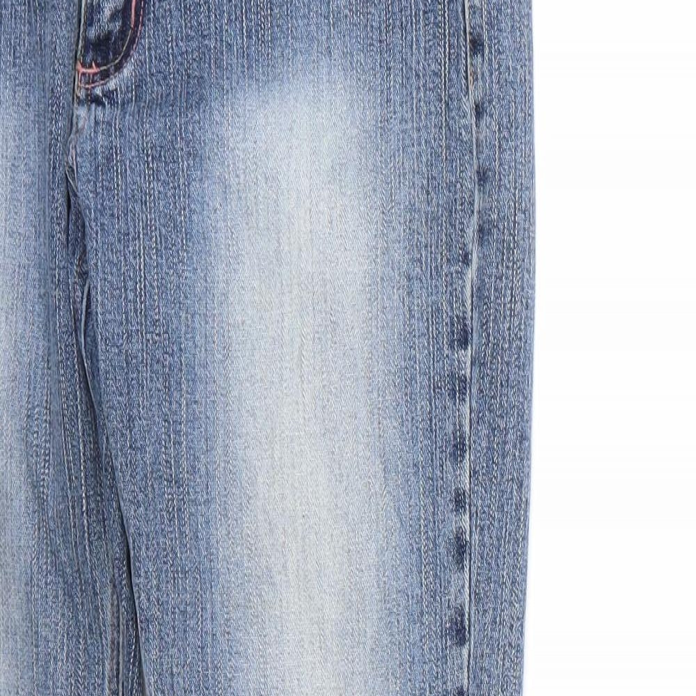 Miss Selfridge Womens Blue  Cotton Straight Jeans Size 10 L27 in Regular