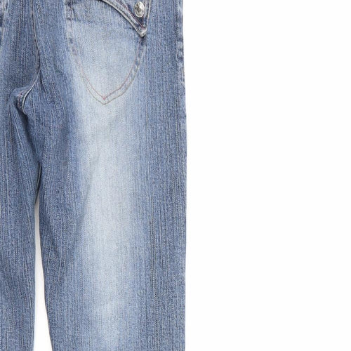Miss Selfridge Womens Blue  Cotton Straight Jeans Size 10 L27 in Regular