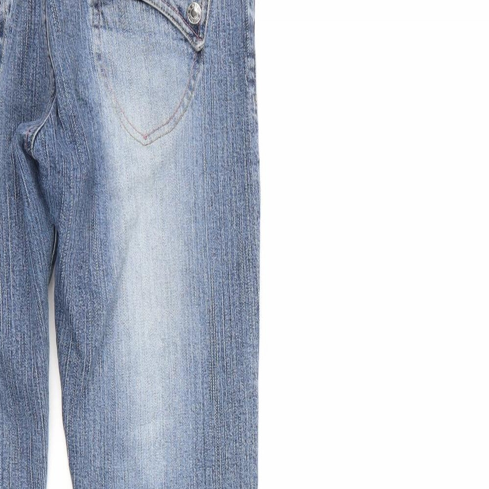 Miss Selfridge Womens Blue  Cotton Straight Jeans Size 10 L27 in Regular