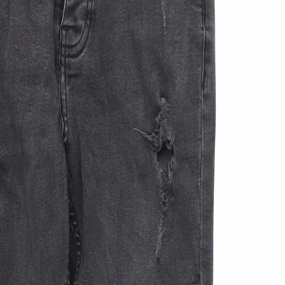 boohoo man Mens Black  Cotton Skinny Jeans Size 30 L28 in Regular