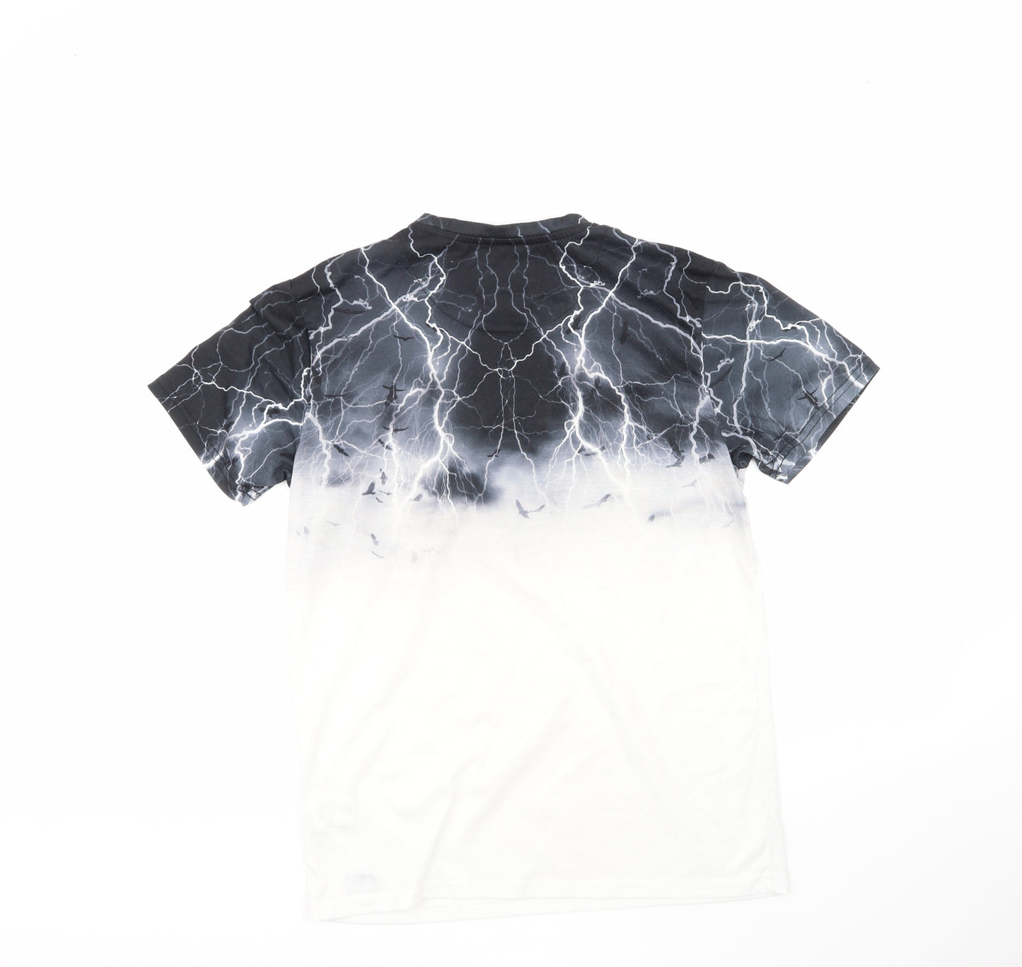 Firetrap Mens Multicoloured Geometric Polyester  T-Shirt Size L Round Neck
