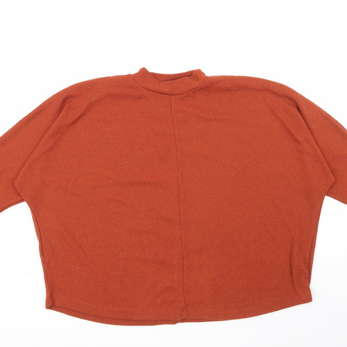 Primark Womens Orange Round Neck  Polyester Pullover Jumper Size 10