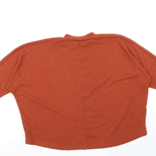 Primark Womens Orange Round Neck  Polyester Pullover Jumper Size 10