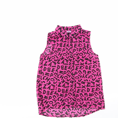 F&F Girls Multicoloured Animal Print 100% Polyester Basic Button-Up Size 12-13 Years Collared