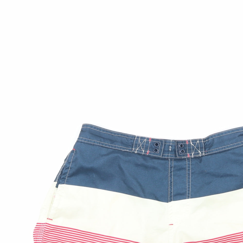 F&F Mens Multicoloured Striped Polyester Sweat Shorts Size S L8 in Regular