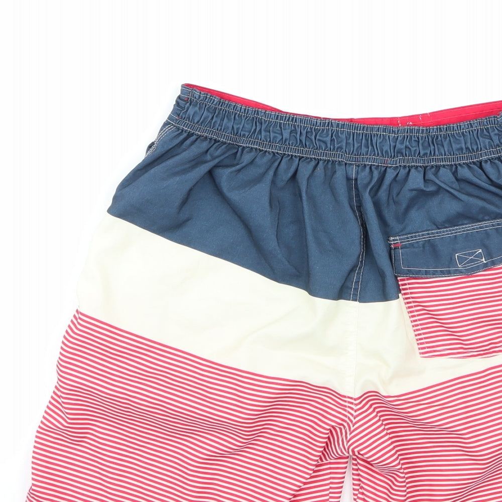 F&F Mens Multicoloured Striped Polyester Sweat Shorts Size S L8 in Regular
