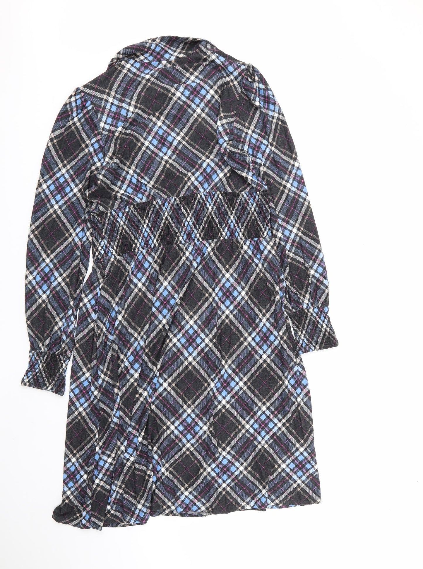 NEXT Womens Multicoloured Check Polyester Fit & Flare  Size 12  Collared