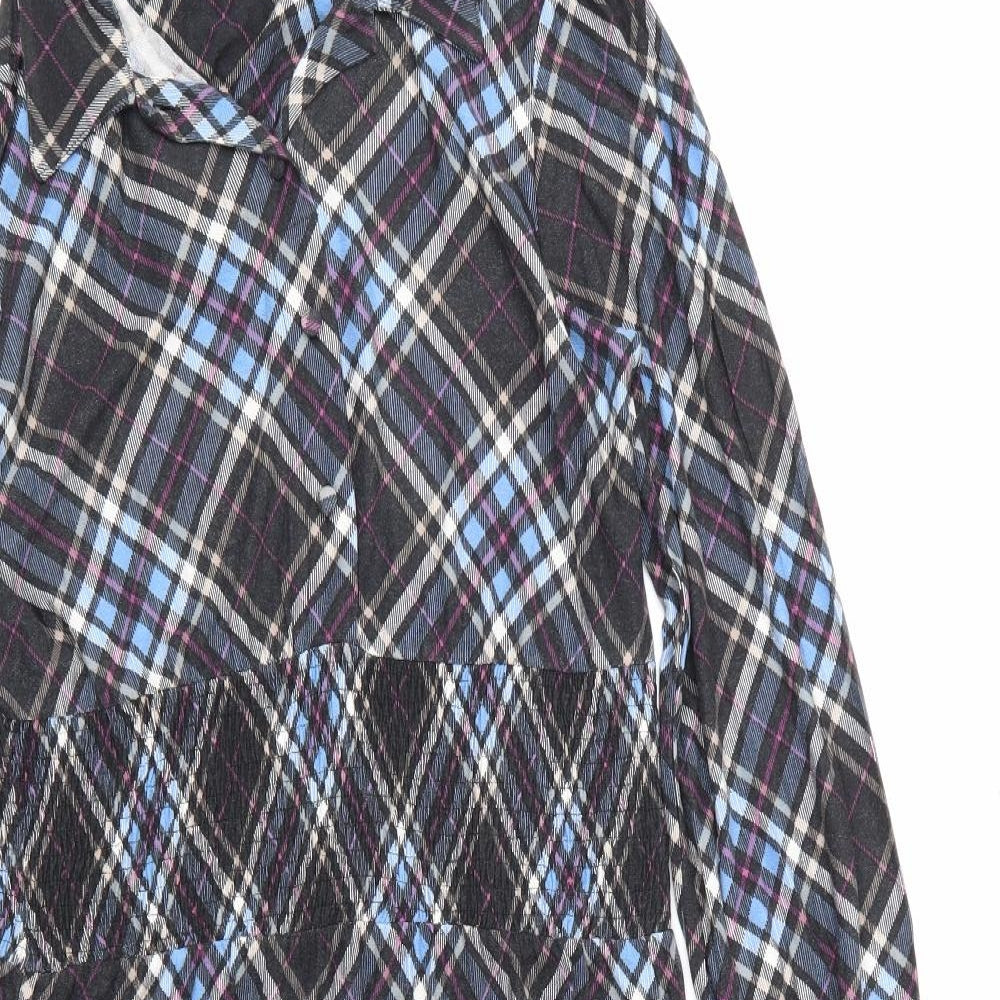 NEXT Womens Multicoloured Check Polyester Fit & Flare  Size 12  Collared