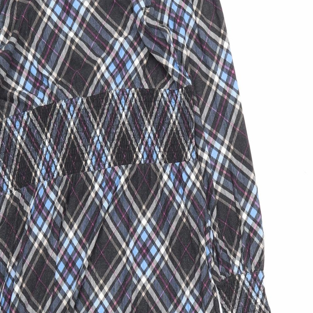 NEXT Womens Multicoloured Check Polyester Fit & Flare  Size 12  Collared