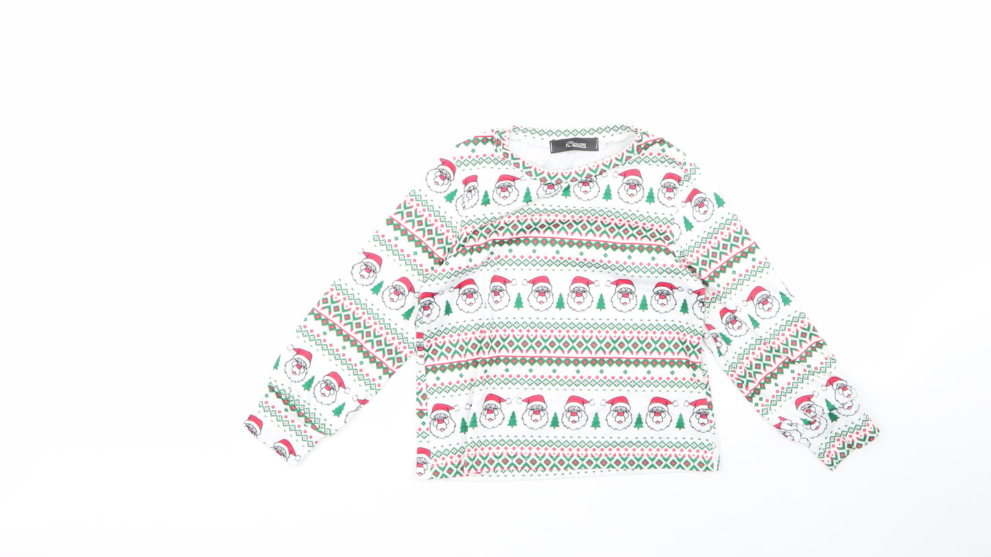 iclosam Boys Multicoloured Geometric Cotton  Pyjama Top Size 5-6 Years   - CHRISMTAS