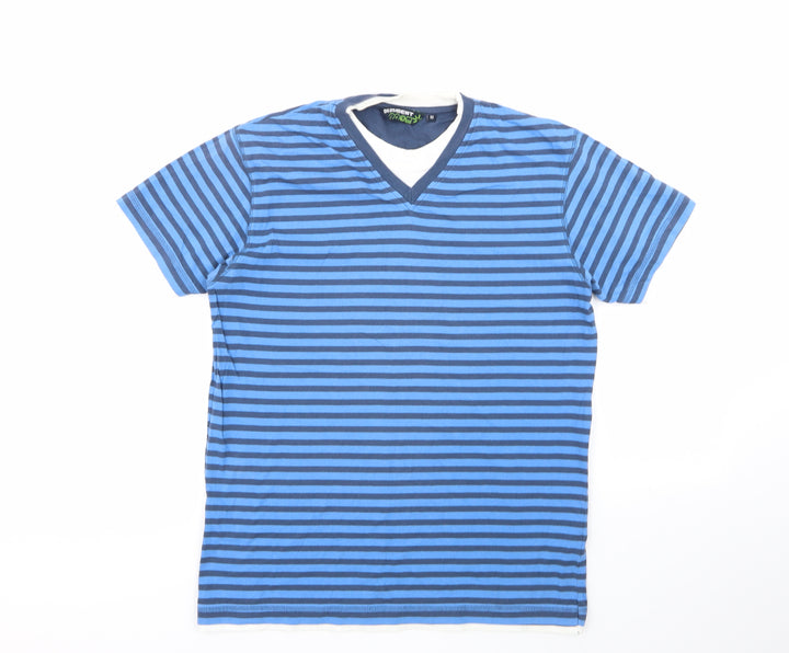 Dissident Mens Multicoloured Striped 100% Cotton Polo Size S Collared